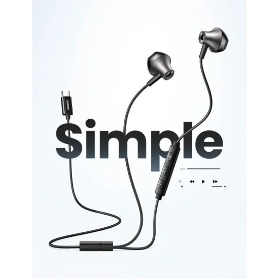 UGREEN Wired Earphones with USB-C Connector Black